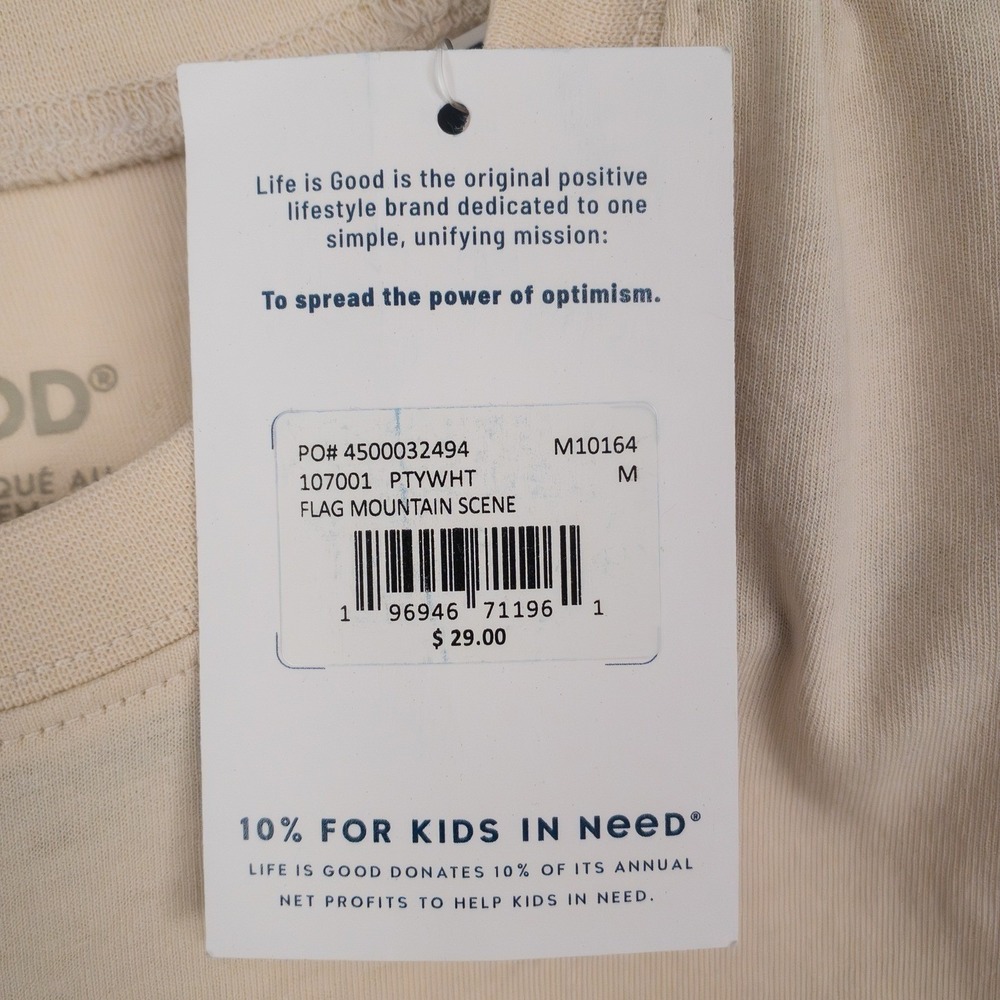 Life is Good Mens T Shirt Medium Graphic Print American Flag Mountain Deer Tee - Picture 5 of 13